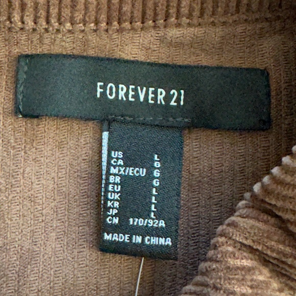 Forever 21 NWT Cropped Corduroy Jacket (L) - Picture 5 of 14
